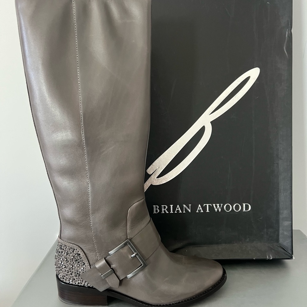 Brian Atwood Taupe Heeled Boots